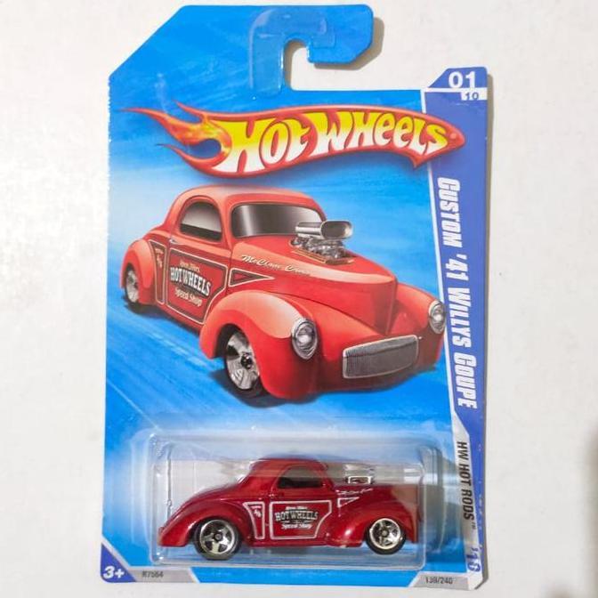 Hotwheels Hot Wheels Custom 41 Willys Coupe merah 2010 Hot Rods