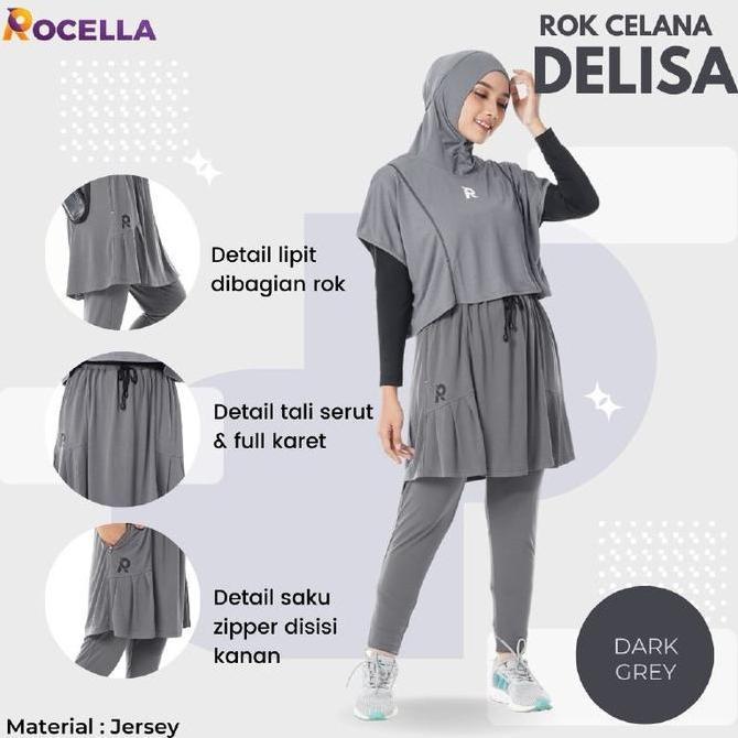 Rok celana olahraga wanita muslimah senam sepeda tenis Delisa  by Rocella