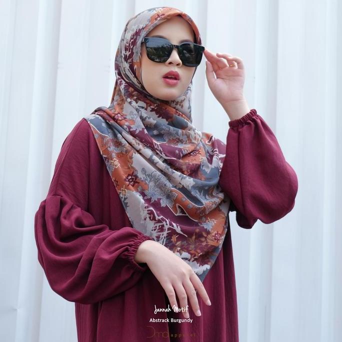 Dmd Apparel - JANNAH MOTIF Square (hanya jilbab) Jilbab Muslim Syari Ceruty
