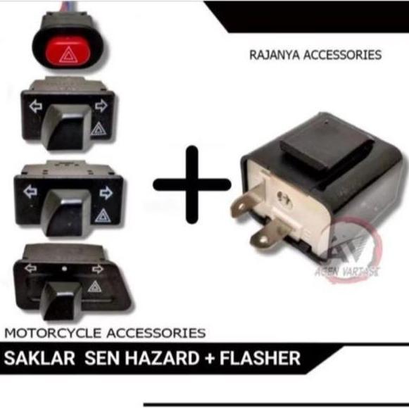 PAKET FLASHER SEIN SETELAN PLUS SAKLAR SEIN HAZARD PNP SEMUA MOTOR VARIO BEAT SCOOPY GENIO MIO PCX N