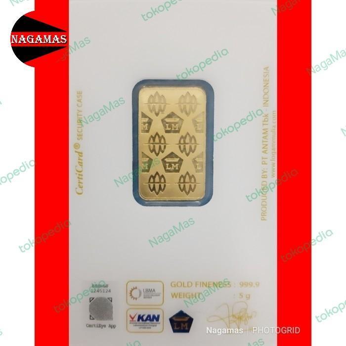 Logam Mulia, Lm Antam, Emas Batangan Kepingan 5 Gram Original Dan Terpercaya