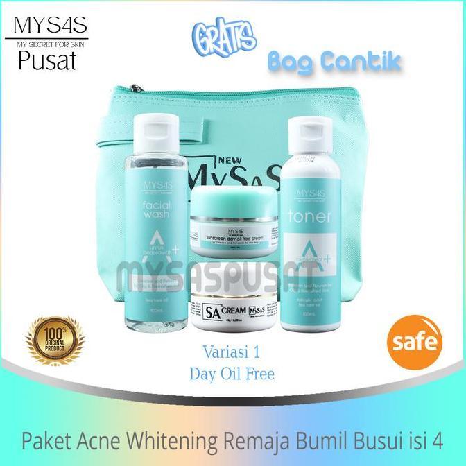 Murah Mysas Skincare Paket Acne Whitening Remaja Bumil Busui Isi 4/ Paket Jerawat Bpom Murah / Acne 