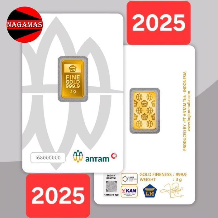 Logam Mulia, Lm Antam, Emas Batangan Kepingan 3 Gram Original Dan Terpercaya