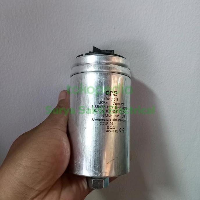 Kapasitor GAE 3,3 kVAR 415 V 1 phase ( 0,93 KVAR 220V) 62 uF 3.3kvar TERBATAS