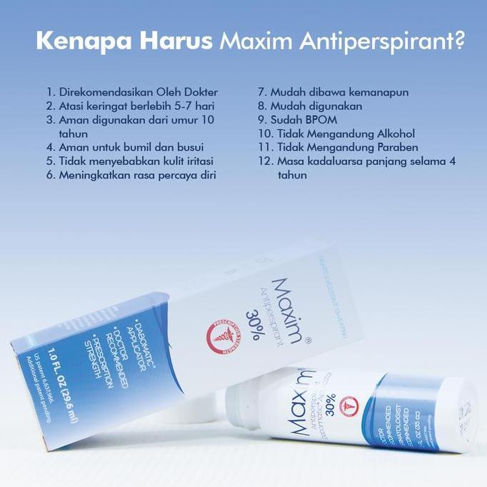 Murah Maxim Antiperspirant 30% Atasi Keringat Berlebih Telapak Tangan & Kaki