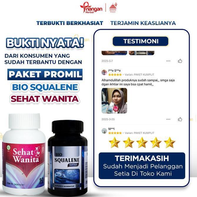 Grildd- Paket Promil Program Hamil Vitamin Kesuburan Pria Wanita Bio Squalene Sehat Wanita