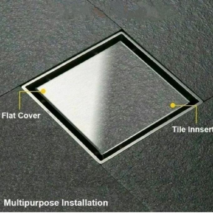 floor drain plat stainless 20 x 20 cm / smart floor drain stainless pasang keramik
