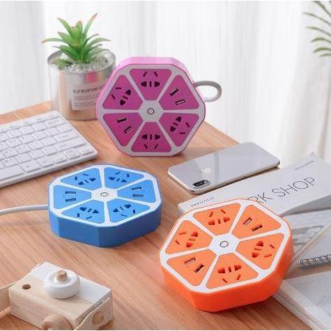 Stop Kontak & USB Soket Segi Enam Stop Kontak Saklar ON/OFF Colokan Multifungsi Vanstar Atn SNI