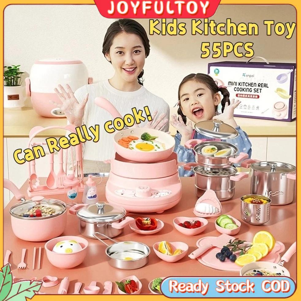 [BQD] [Real]55PCS Mini Kitchen Mainan Kitchen Set Mainan Dapur Anak Cooking Set Mainan Mainan Dapur 