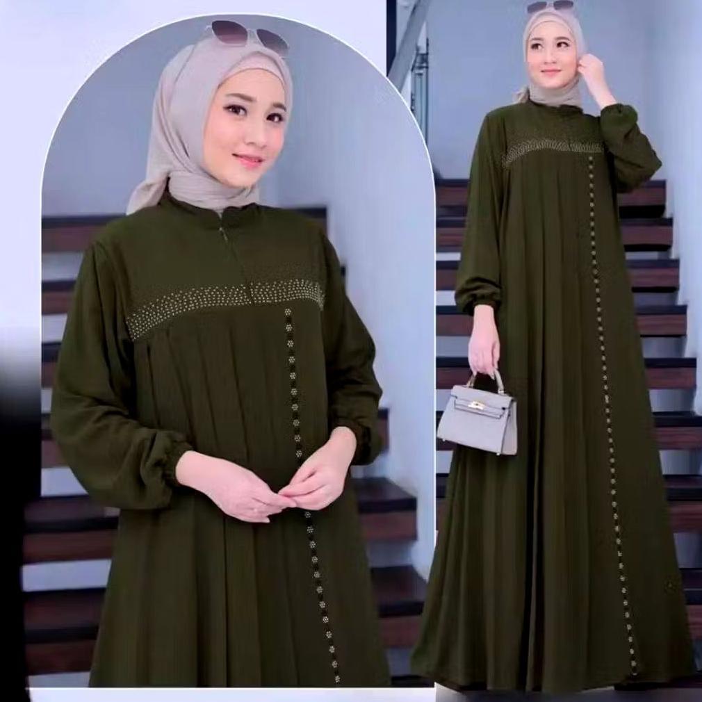 HOT PRODUCT Anggun Dress Pakaian Viral 2026 Bahan CerutyBabyDoll Gamis Pesta Mewah Dres Kondangan Ga
