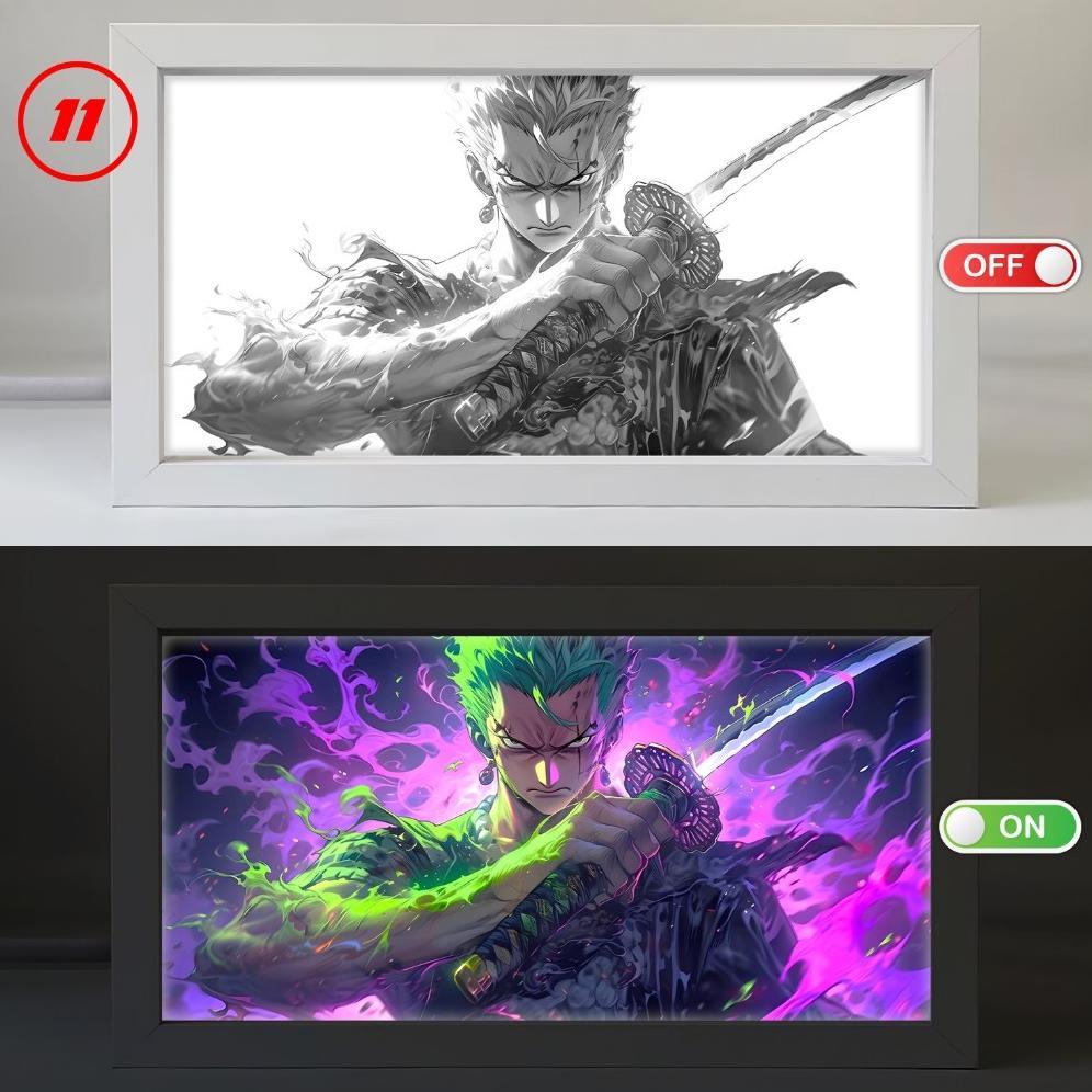 ni Lht Painting Anime One Piece Bingai Lampu LED 3D Lhtbo Pura Pajangan Deorai Meja amar Eteti untu 