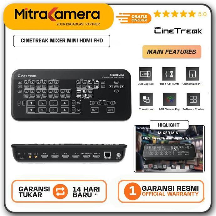 Cinetreak Mixer Mini HDMI FHD Live Video Streaming Switcher