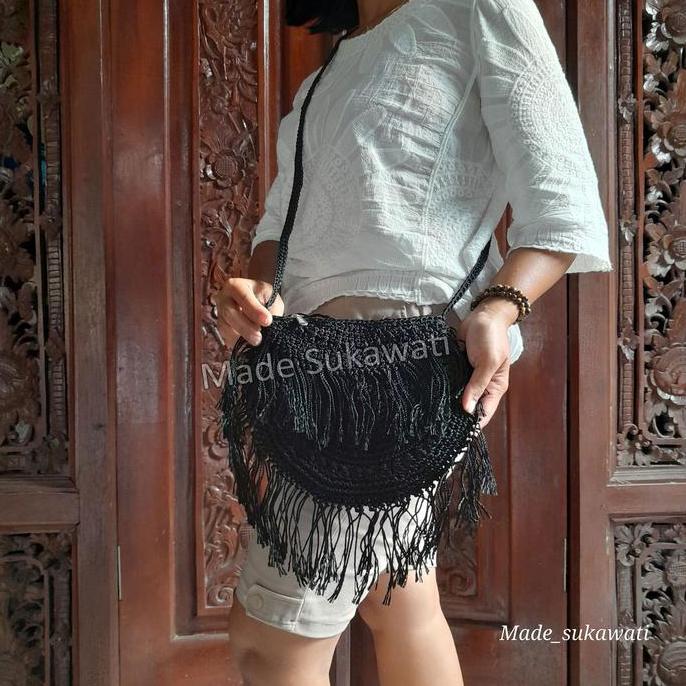 *#*#*#*#] Tas selempang rajut variasi Rumbai bali