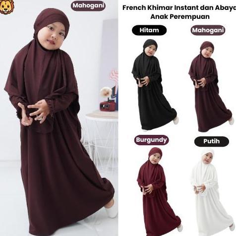 JOYMOII Couple Gamis Ibu dan Anak Balita Bahan Jersey Abaya Burgundy Nyaman