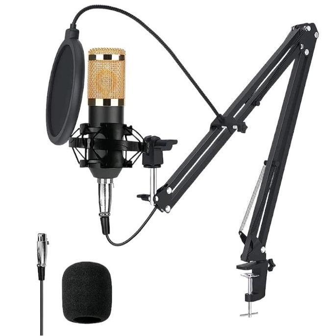Yoiyoman- Mikrofon Condenser Bm-800 Alat Untuk Rekaman Studio, Musik, Dan Karaoke Termurah Microphon