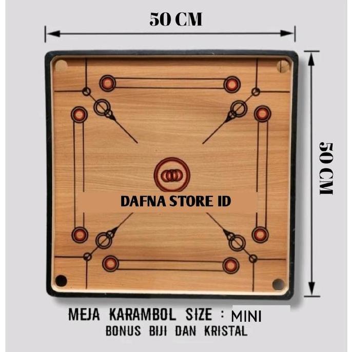 Promo MEJA KARAMBOL/PAPAN KARAMBOL ANAK MINI 50 X 50 CM BONUS KOIN DAN KRISTAL Board Diskon