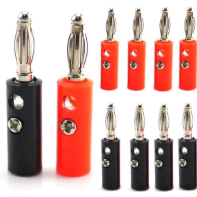 Yoiyoman- Jack Audio Jack Banana 10 Pcs Kwalitas Bagus Hitam Merah