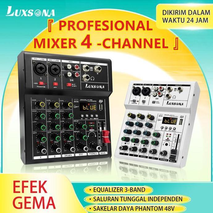 Yoiyoman- Audio Mixer /Mixer 4 Channel / Kp4 Professional Mixer Mini/ Amplifier Bluetooth Mini Mixer