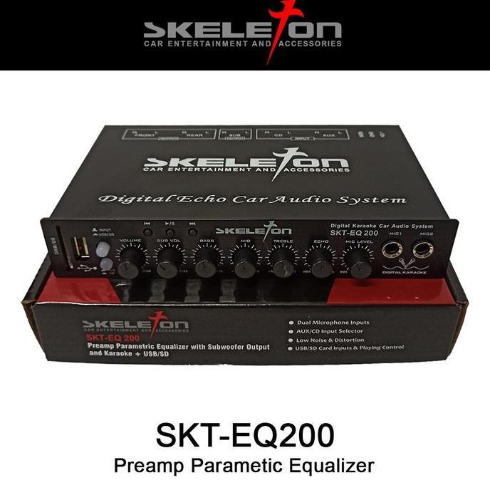 Yoiyoman- Parametric Equalizer (With Usb) Karaoke Mobil Preamp Parametrik Skeleton Skt-Eq200