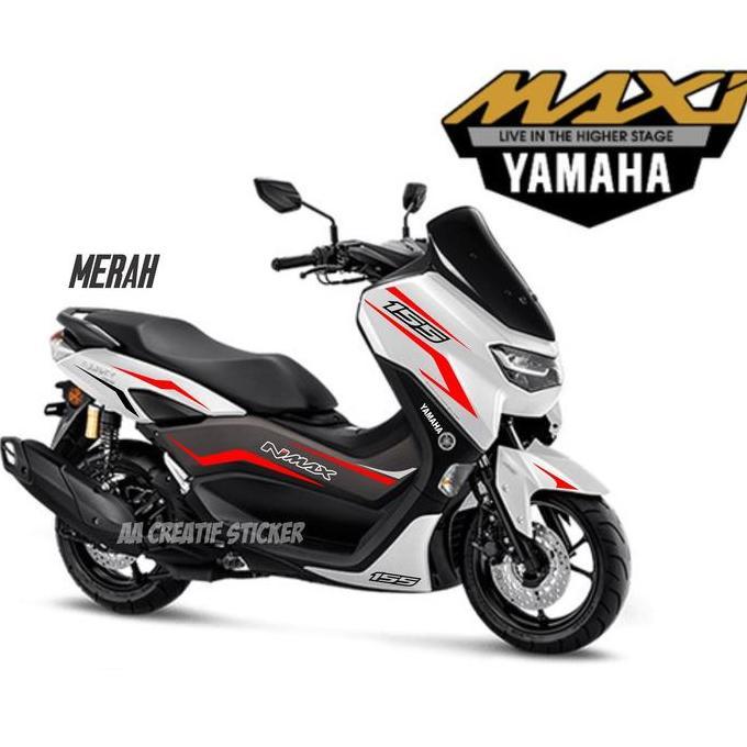 CUTTING STICKER ALL NEW NMAX 2020 2021 MOTOR PUTIH RED TERBAIK
