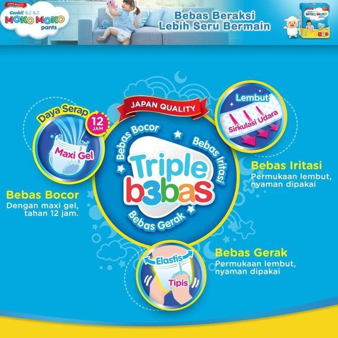 Papipapipu- Genki Mokomoko Pants S22|M32|L28|Xl26 Mokomoko Popok Sekali Pakai