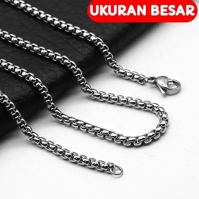 DR138 >> Kalung Titanium Pria Wanita Bahan Anti Karat Warna Putih