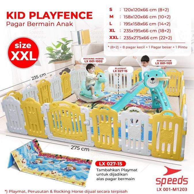 SPEEDS Pagar Bayi Playfence Mainan Anak Pagar Anak Babyfence 001-1203