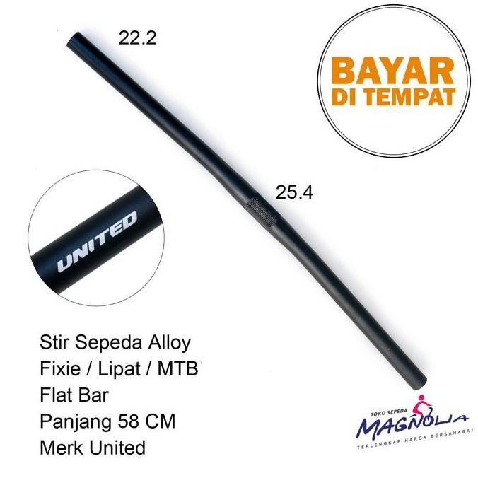 Handlebar Stang Stir Sepeda Fixie MTB Gunung Lipat Flatbar Alloy