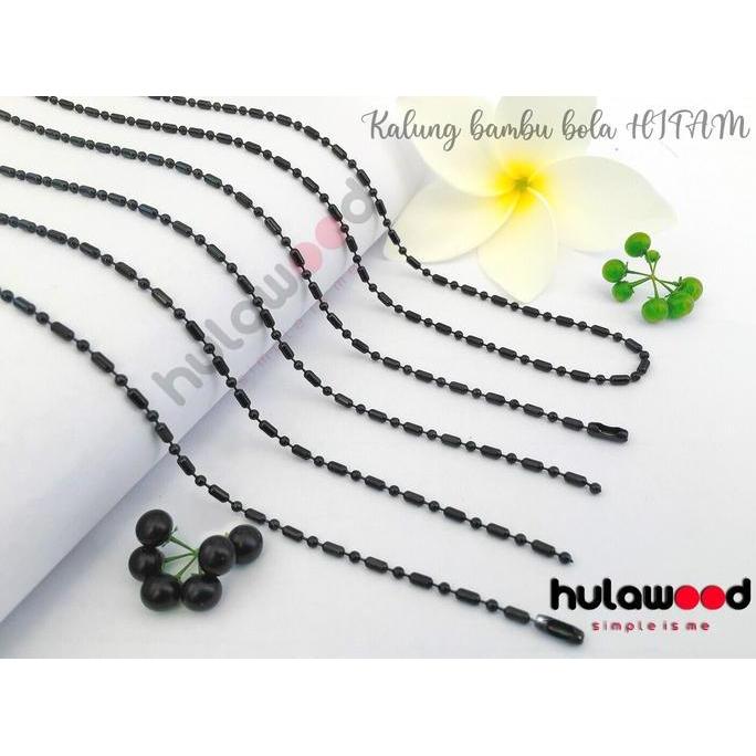 DY90 - Kalung rantai Titanium Stainless BAMBU BOLA HITAM/ Kalung Rantai MCI