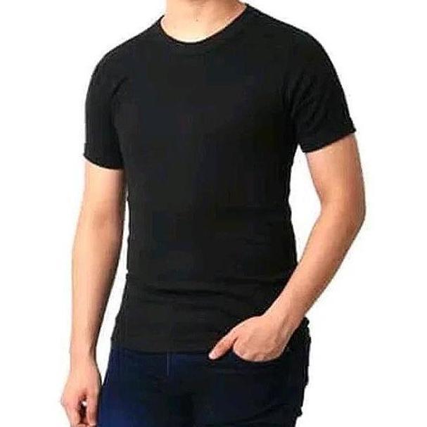 DY28 >> Kaos Dalam Pria Oblong Ketat katun polos Dewasa Premium  Distro Hitam Putih Abu Casual Bulat