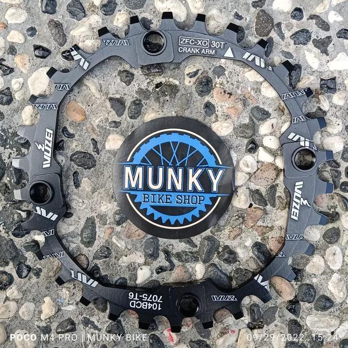 Chainring Wuzei 30T BCD 104 BCD simetris bulat narrow wide cranksingle