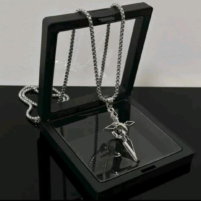 DY60 - Kalung Salib Titanium Ring dengan Desain Elegan dan Tahan Lama untuk Pria dan Wanita Rantai L