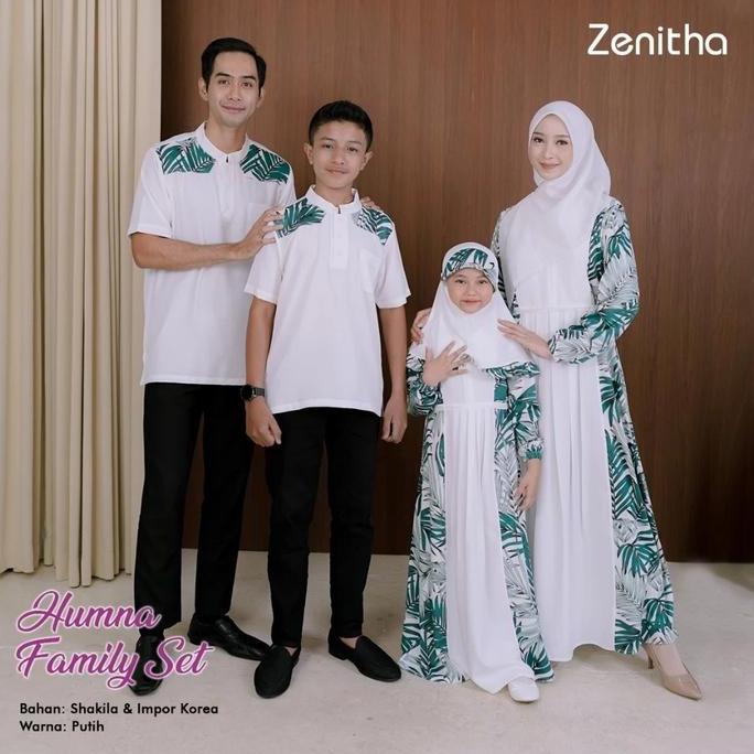 Zenitha - Humna BW (Broken White)/ Hitam/ Teracota Sarimbit Keluarga Lebaran Couple Family Set Premi