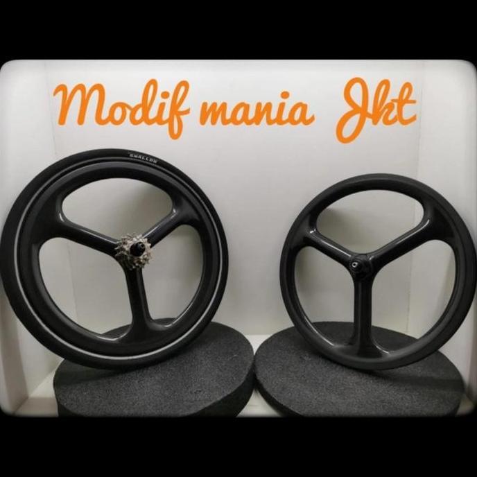 WHEELSET 3SPOKE CARBON 5SP FOR BROMPT BIKE