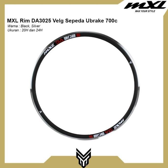 VELG SEPEDA BALAP 700 MXL DA302S RIM BRAKE WARNA HITAM