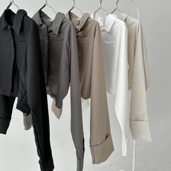 Lansungkirim- Kit Blazer - Atasan Crop Outer Blazer Wanita Luaran Top Jacket Murah Baju Lengan Tanga