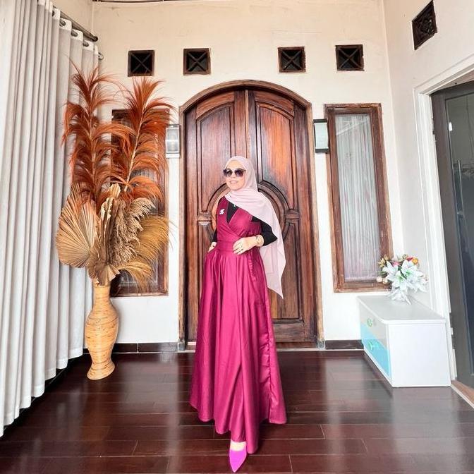 Allena Overall Dress Wanita by Astan Overall Katun Muslim Gamis Dewasa