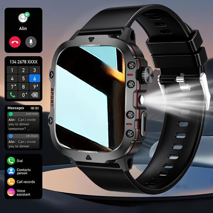 Jam Tangan Pintar Pria Militer Tangguh Original Baru, Jam Tangan Pintar Olahraga dengan Panggilan Bl