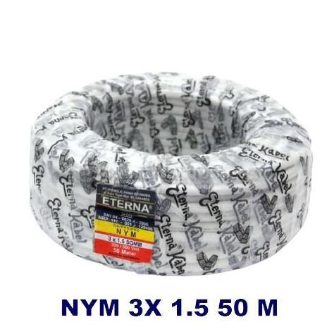 Kabel Tunggal Nym 3X1.5Mm Eterna Rol@50Meter Kabel Eterna Nym 3X1,5Mm New Stok