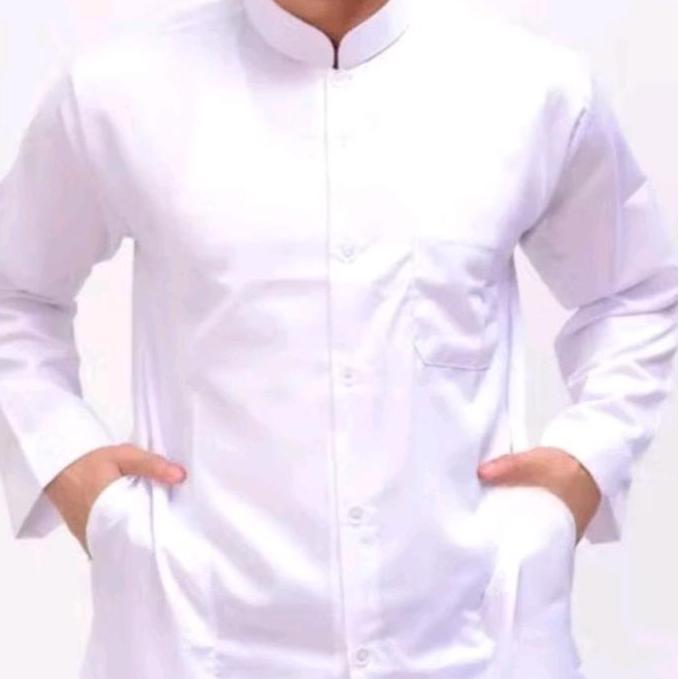 kemeja pria premium koko bahan satin silk Panjang Formal TW