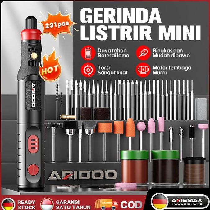 BARASKAKSUJA - CODBOR MINI GRINDER SET MESIN UKIR POLES GERINDA LISTRIK ALAT UKIR GRAFIR/ ALAT UKIR 