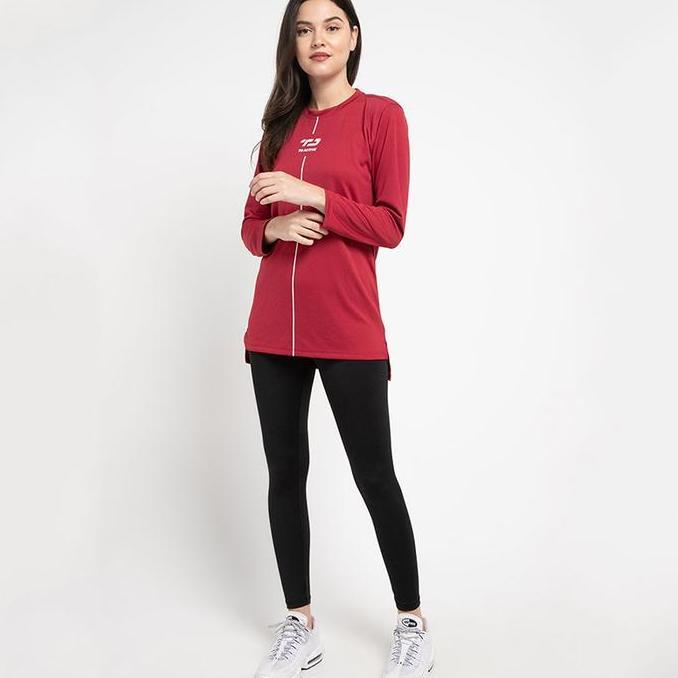 Baju Olahragaah Panjang Wanita Hijab Syar'i Senam LS045  Kaos Oversize Selutut Wanita Olahraga Sport