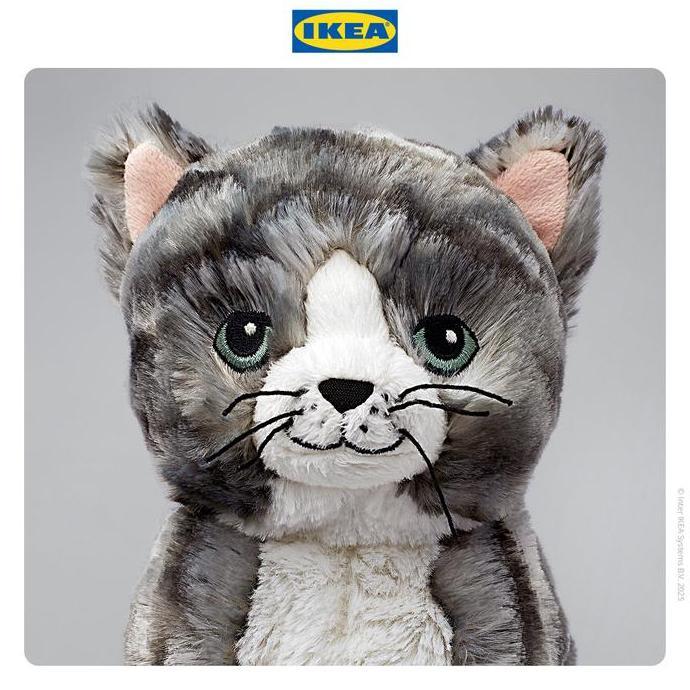 Awet Ikea Lilleplutt Boneka Kucing 26 Cm Bahan Poliester