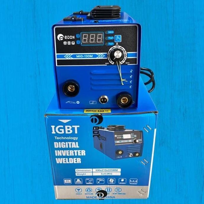 TERMURAH - EDON MIG-130M MESIN LAS MIG 130 TANPA GAS CO2 TRAFO LAS MIG130