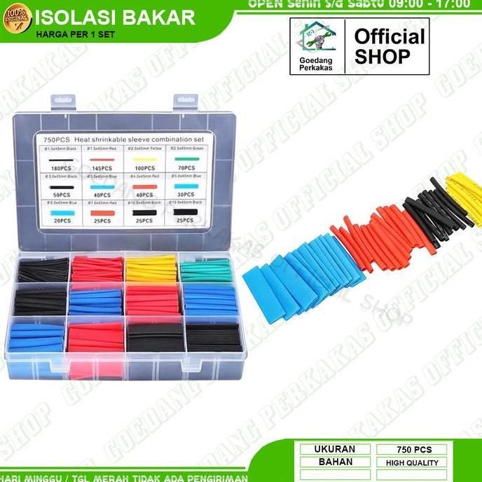 Isolasi Bakar Kabel Listrik 750 Pcs Belter Heat Shrink Tube Solatip