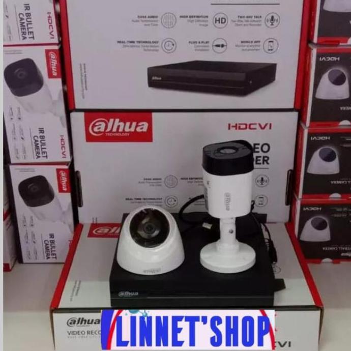 TERBARU - Paket Kamera CCTV 2 CHANNEL 2 Kamera 2MP + DVR 4 CHANNEL 2MP 1080P - LN