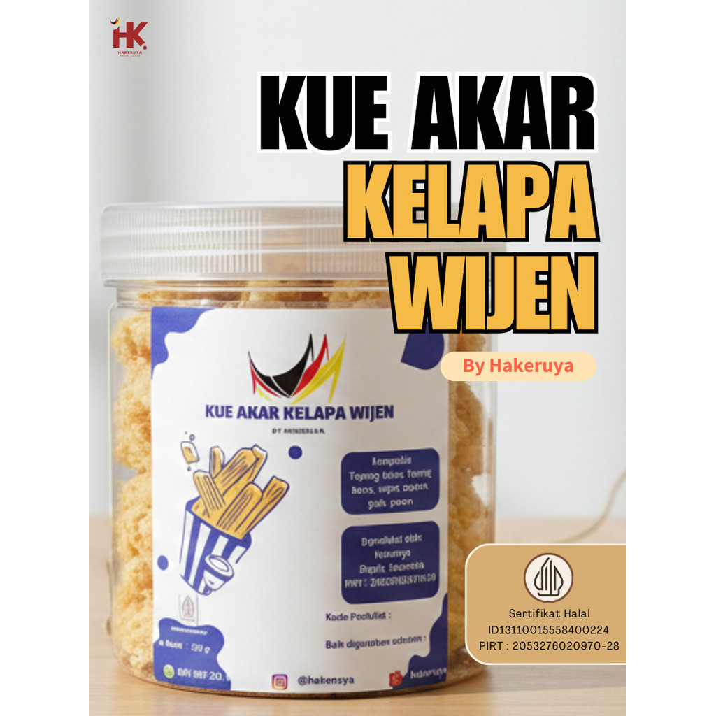 Cemilan Kue Akar Kelapa Wijen Manis Gurih Kemasan Toples