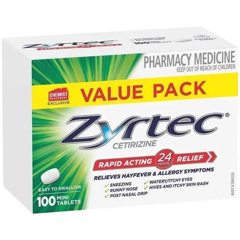 Zyrtec Cetirizine Mini Pereda Alergi 24 Jam (1 Strip/10 Tablet Mini)