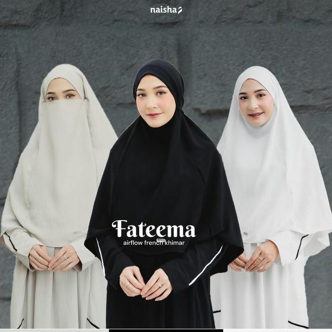 Naisha - Fateema Airflow French Khimar Crinkle Panjang Muslim Umroh Jilbab Syari Instan Kerudung Hit