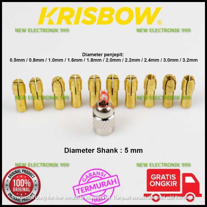 BEST DEAL KRISBOW KEPALA BOR COLLET 11PCS 0.5-3.2MM DRILL BRASS COLLET 